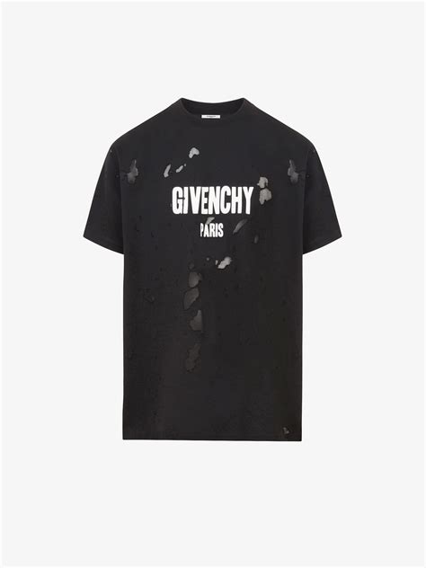 red givenchy destroyed t shirt|GIVENCHY PARIS destroyed oversized t.